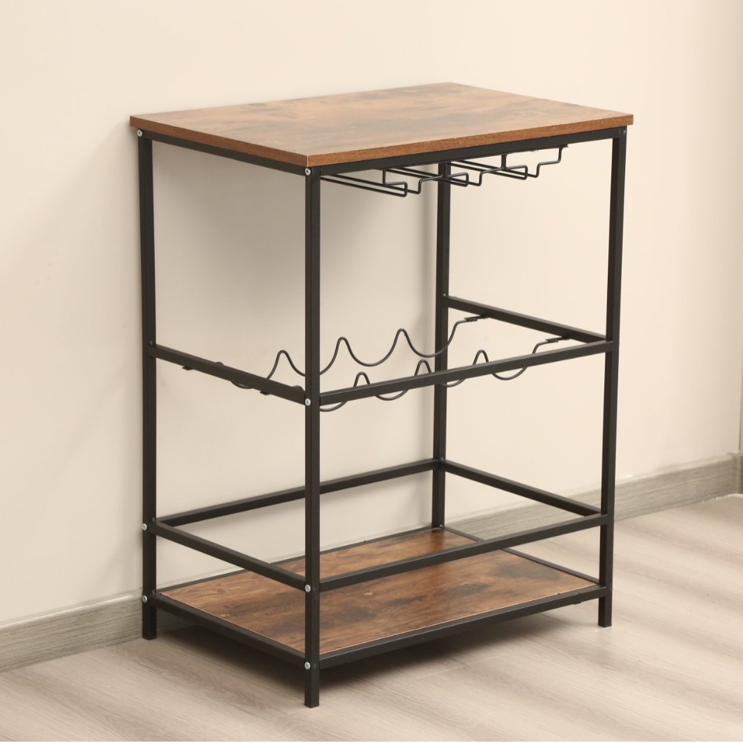 Multi-layer wine storage and display rack, household floor-standing movable storage trolley, storage rack, decorative wine rack details Picture