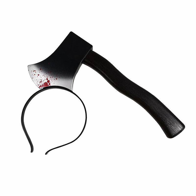 Halloween props: Blood-stained kitchen knife, terrifying party, zombie cosplay, prank saw, headband, simulated axe Item Picture
