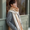 One-piece dropshipping tasselscarf faux cashmere color-blocked men's scarf, women's Amazon scarf, thickened and warm tasselscarf, wholesale from street stalls Specification image