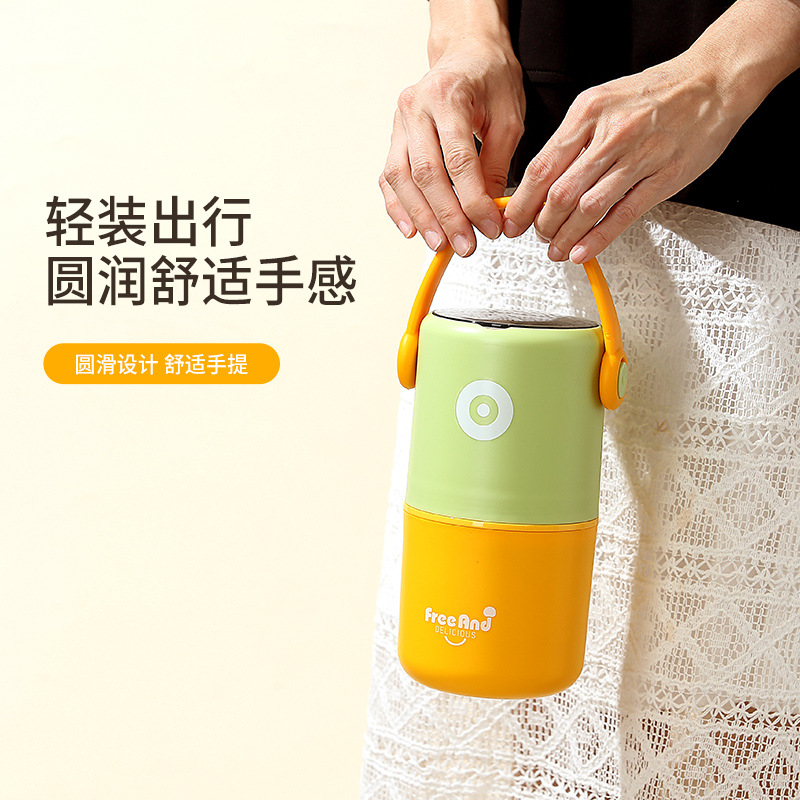 304 stainless steel insulated lunch box, portable double-layer lunch box, insulated bucket, office worker and student sealed lunch box with lid Specification image