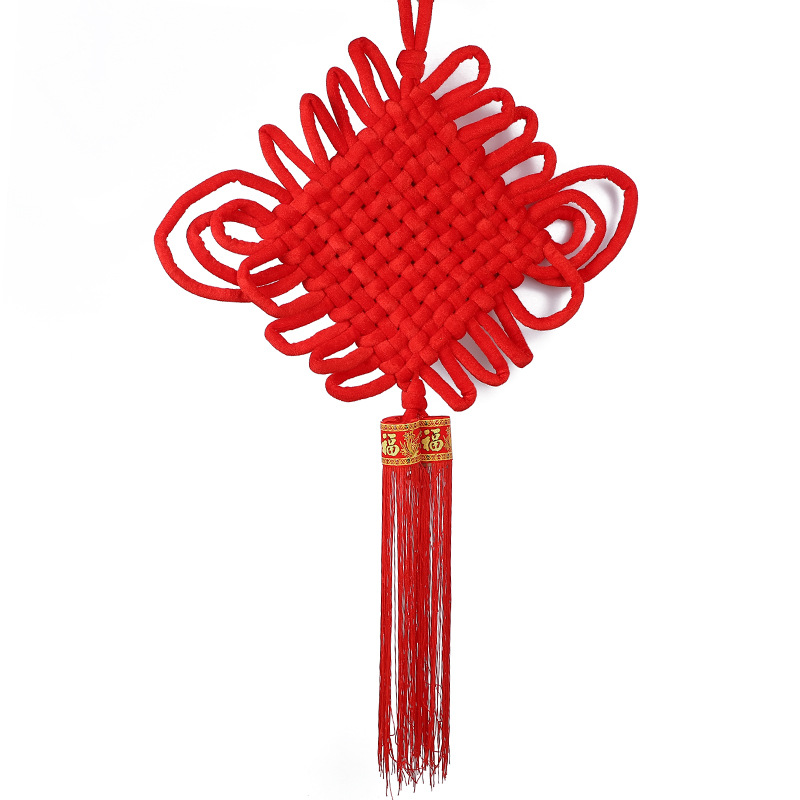 中国结大号绒布结楼盘交房挂件新年春节新房装饰厂家直销批发白底实物图
