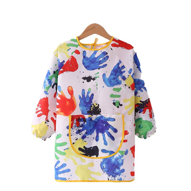 Children's apron, art students' special painting clothes, painted protective clothes, waterproof, large and medium-sized children's calligraphy brush watercolor painting coverings Item Picture