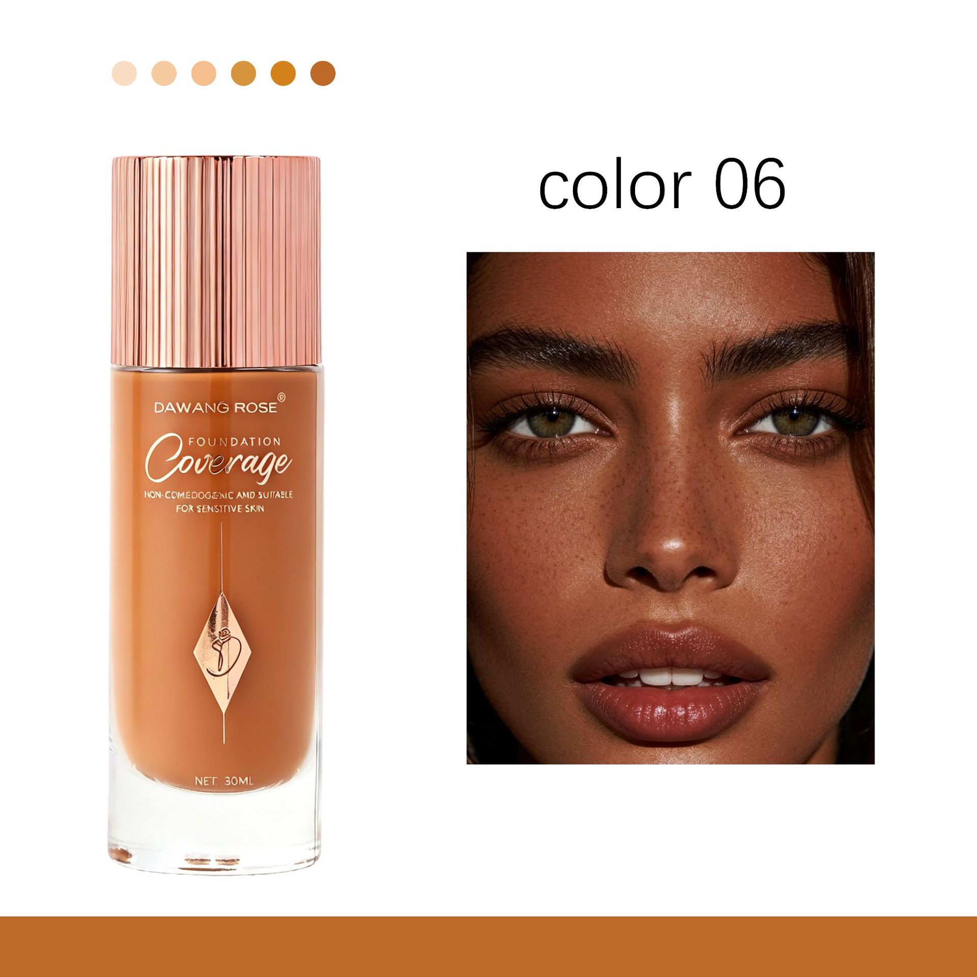 DAWANG ROSE Cross-border Foundation Concealer, Light and thin, no smudging, no powder sticking, dry skin Cream Foundation Application Scenario