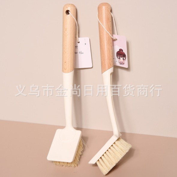 New wooden handle multi-purpose pot brush, kitchen brush for washing dishes, kitchen brush with long handle for cleaning, durable and non-stick pans Application Scenario