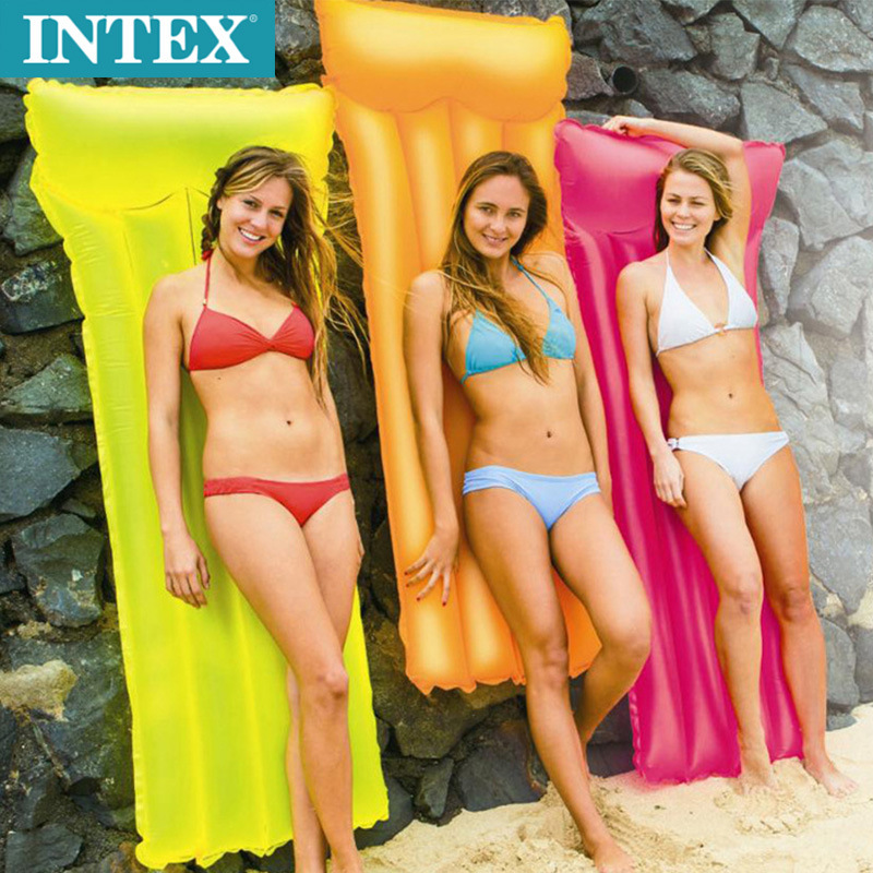 INTEX59717 Water inflatable float swimming and surfing lounge chair, fluorescent adult drift ring, air cushion floating bed