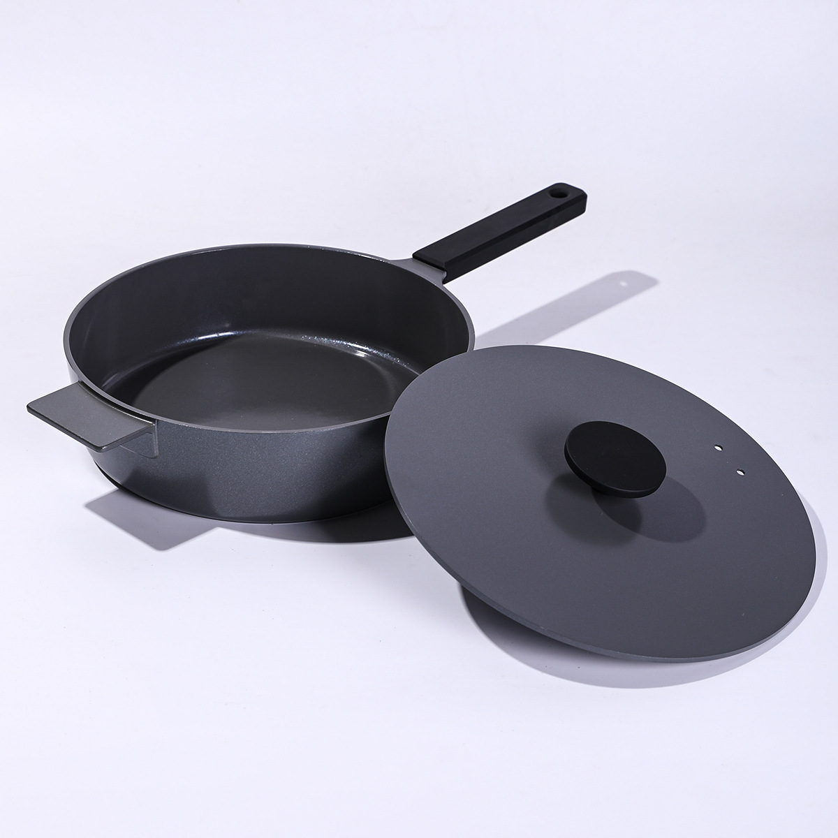 Crossover home acero inoxidable cacerola serie minimalista ligero de lujo antiadherente wok multifunción deep pot set wholesale Specification image