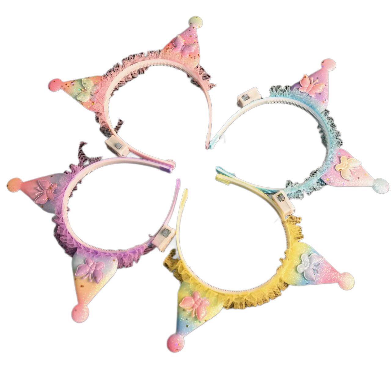 Girl's glowing Kuromi headband, children's cartoon bow hair accessory, cute and sweet headband, performance costume headwear Item Picture