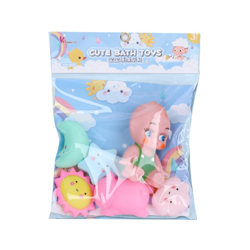 Pellizcar llamar baño juguetes soft moe dibujos animados sonando muñecas padres e hijos interactivos juguetes de agua muñeca traje de baño Item Picture