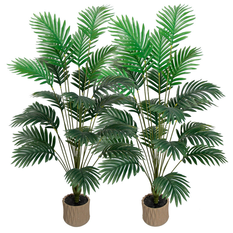 Cross-border artificial green plants, Chrysalidocarpus lutescens, palm leaf potted plants, indoor and outdoor home decoration, iron leaf artificial tree bonsai
