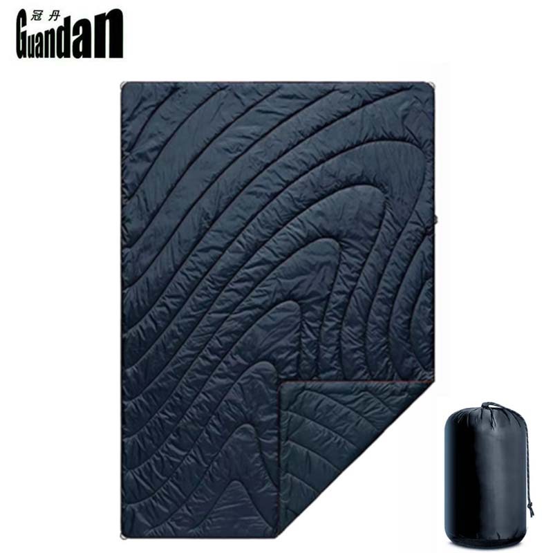 Cross-border Amazon quilted blanket filled with warm polyester outdoor picnic mat, waterproof multi-functional printed camping blanket