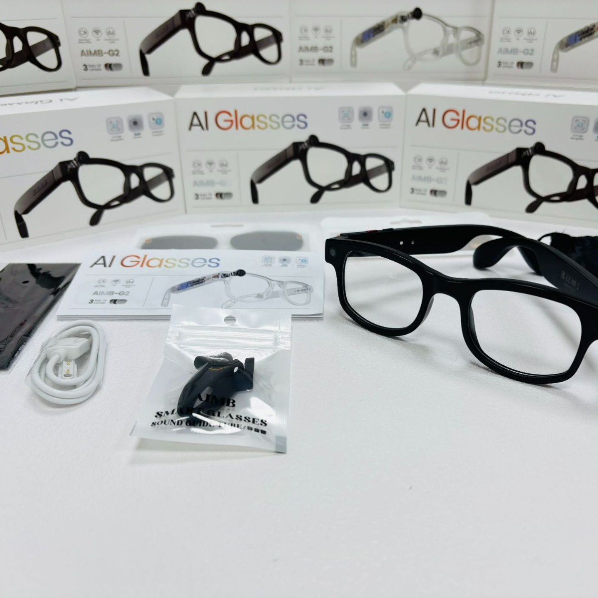 Transfronterizo AIMB-G2 AI gafas inteligentes traducción simultánea bluetooth escuchar canción llamada 800w hd grabación de fotos video Specification image