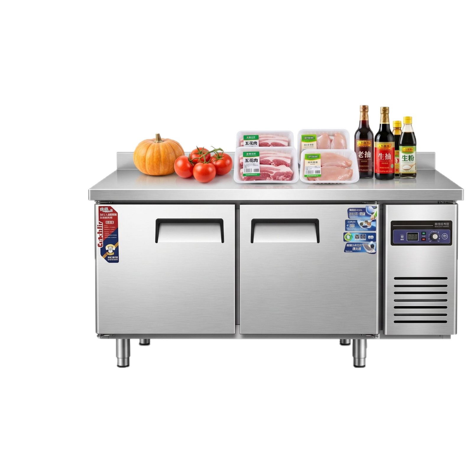 Commercial refrigeration workbench, stainless steel flat cold operation table, refrigerator, freezer and fresh-keeping cabinet, kitchen commercial ice cabinet manufacturer Item Picture