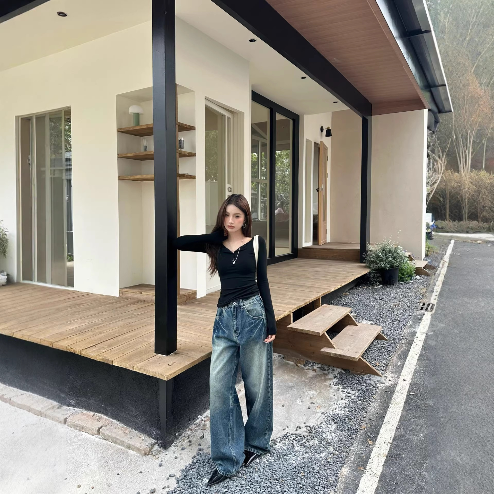 牛仔裤女/牛仔裤女高腰复古/Jean/春秋牛仔衬衫/牛仔衣男士秋季潮牌产品图