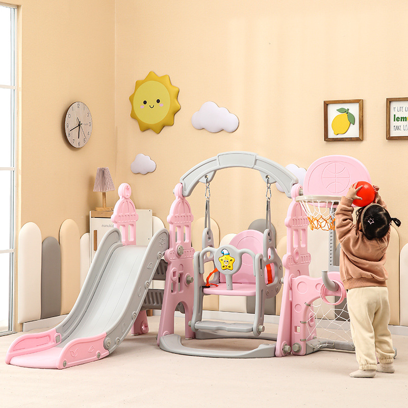 Children's slide, swing, multi-in-one set, small indoor home kindergarten, baby and children's playground toy Specification image
