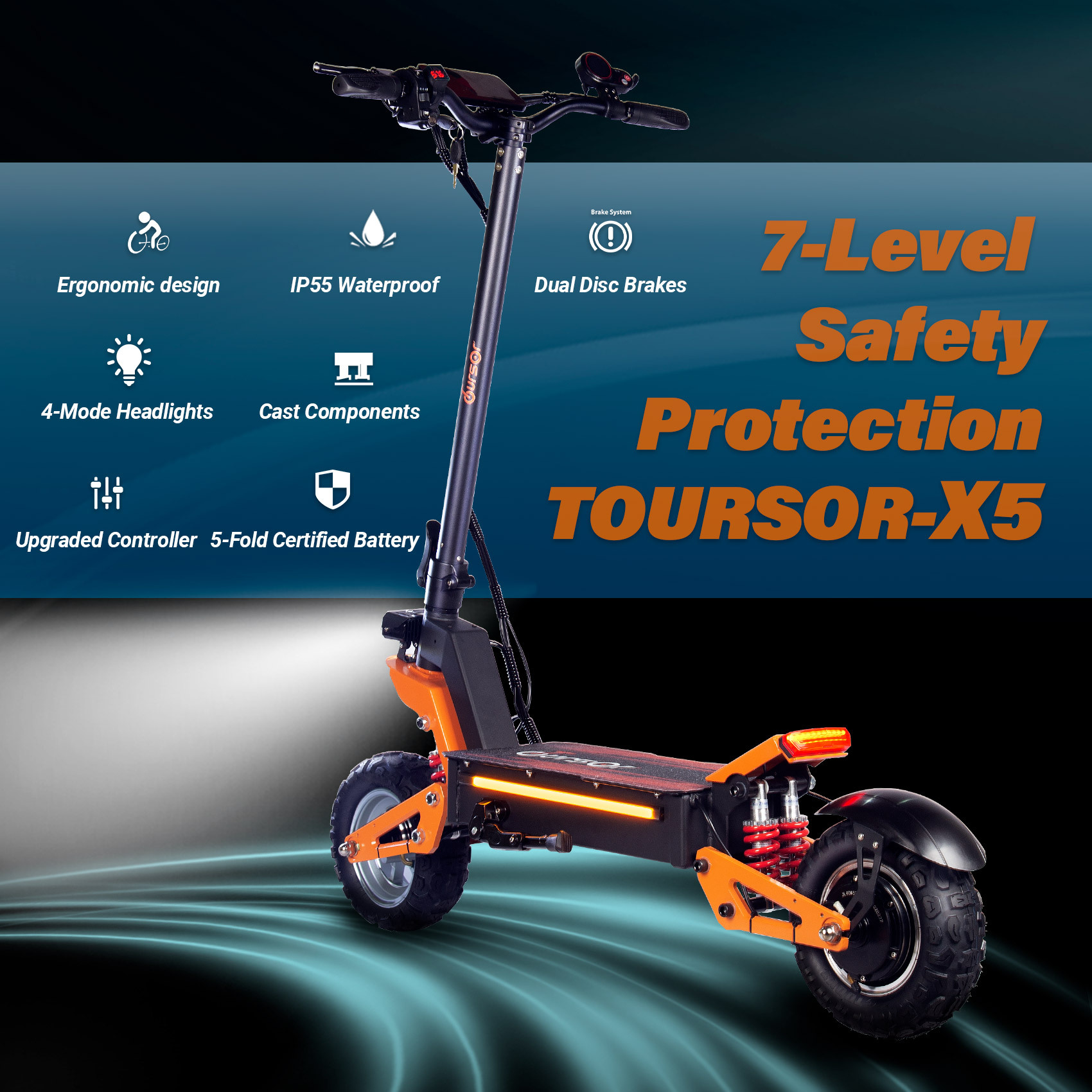 11-inch off-road electric scooter 48V1200W single drive, one-piece consignment from overseas warehouses in Europe, the United States and the United Kingdom Specification image