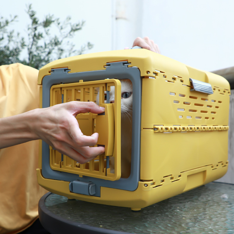 手提狗笼外出宠物航空箱折叠猫窝代发便携透气宠物车载包跨境爆款细节图