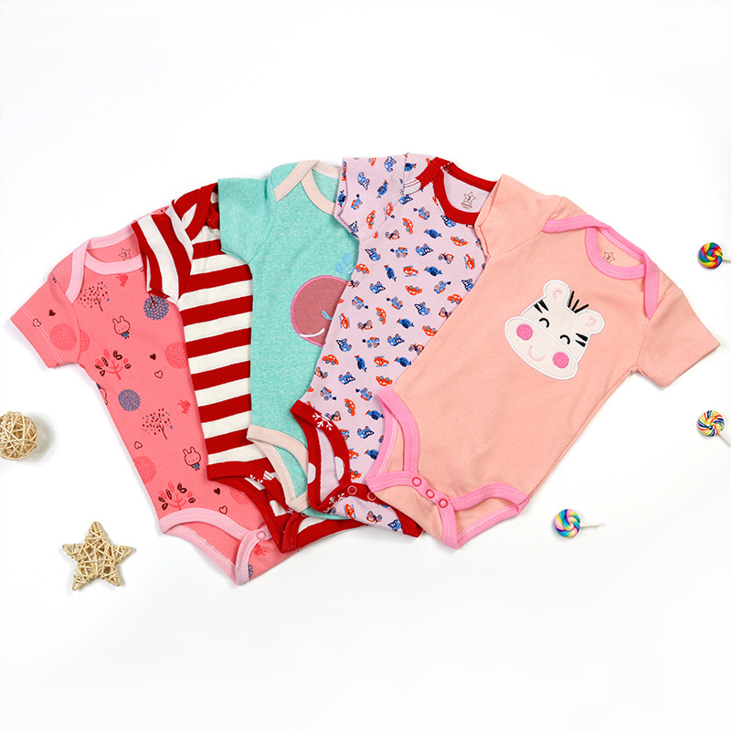 Source factory cross-border wholesale of children's clothing, short-sleeved baby clothes, boys' and girls' baby clothes, cotton bottom coverings