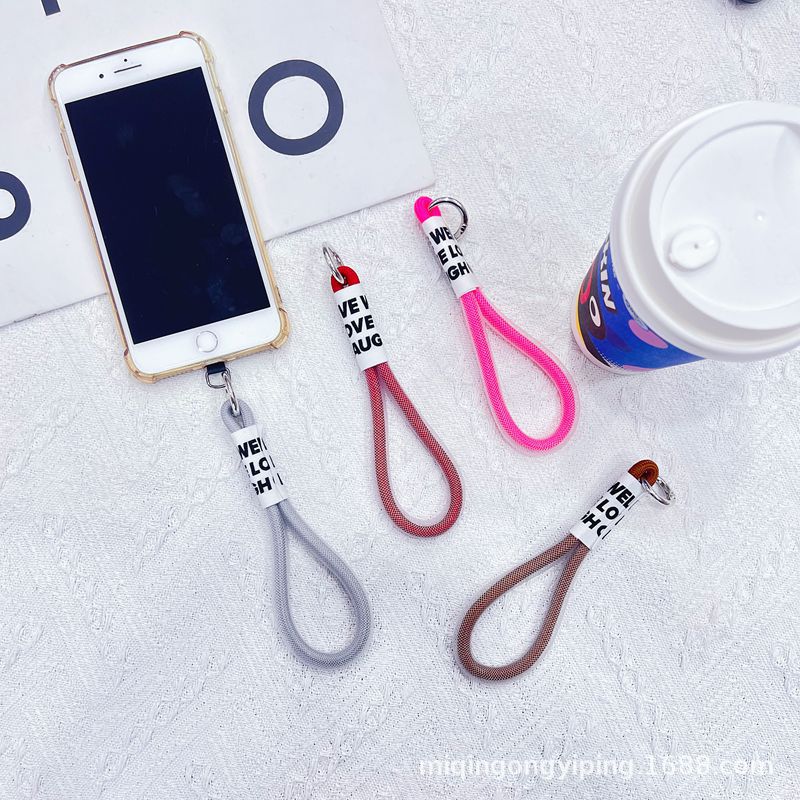 Short mesh lanyard phone case, outdoor protection anti-loss hand-held lanyard, camera water cup, car key pendant lanyard details Picture