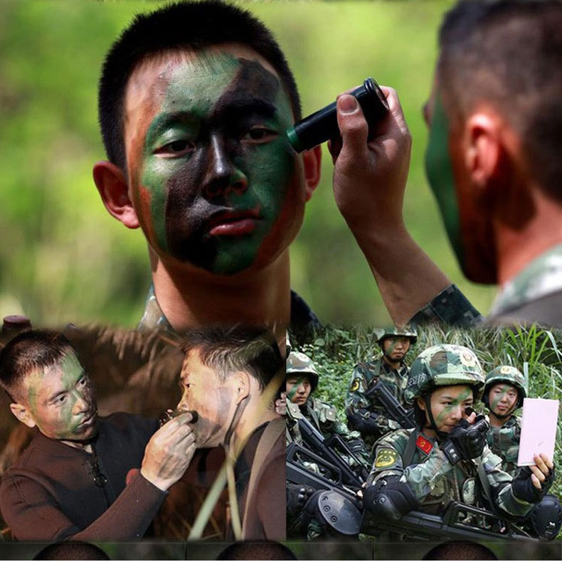 Camouflage oil, three-color camouflage oil, military camouflage outdoor oil paint pen, facial oil paint, stage performance drama oil cream, camouflage pen Specification image