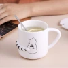 Creative and simple embossed lazy Cat ceramic cup, office home, girls' drinking water with covered spoon, milk coffee mug Application Scenario