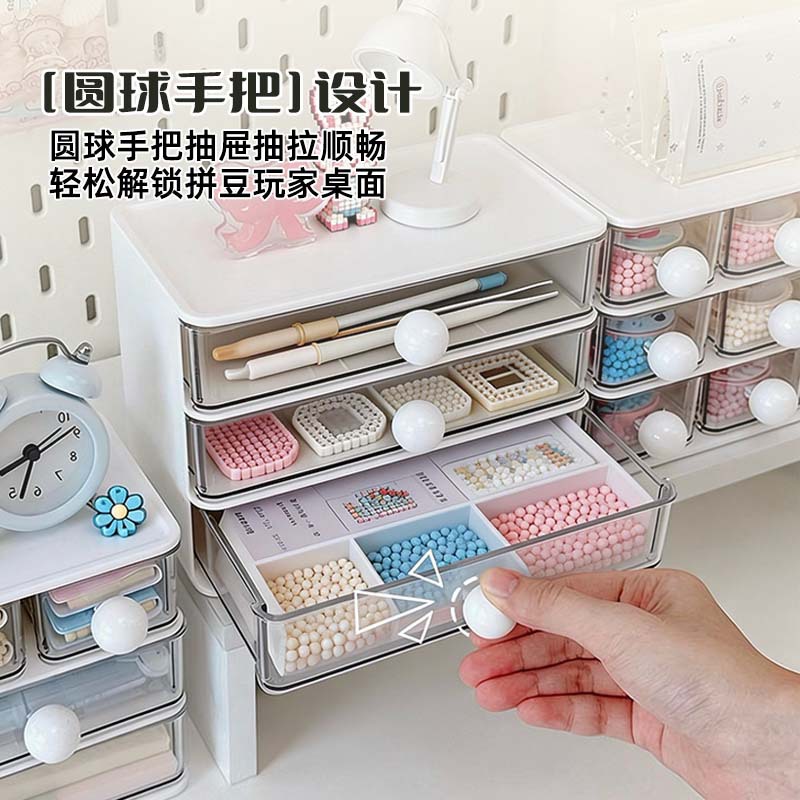 New type of storage box, drawer-style desktop storage box, office, student dormitory stationery, planner, and transparent storage box details Picture