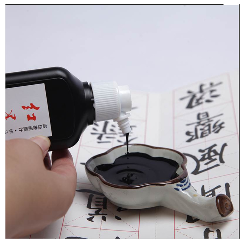 Genuine anti-counterfeiting Red Star Ink liquid, 450g/180g wholesale, oil fume ink for calligraphy, traditional Chinese painting and Xuan paper details Picture