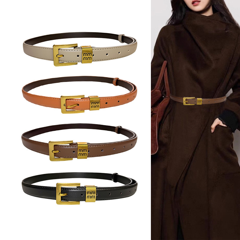欧美皮带高级时尚字母装饰裙子西装牛仔裤腰带女士简约新款百搭