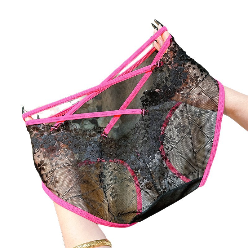 The 2026 best-selling hollowed-out, comfortable, high-end and sexy high-waisted cotton-padded, seamless lace underpants are alluring and pure Item Picture