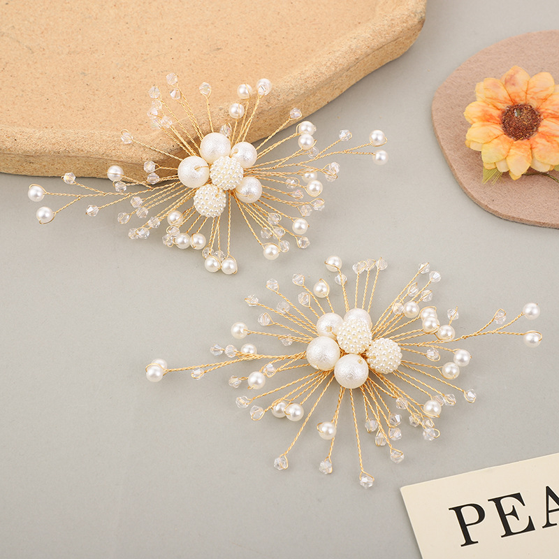 婚礼新娘手腕花韩式珍珠发梳配饰DIY配件重工编珠花朵伴娘饰品