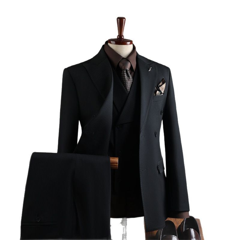 Men's business formal wear custom-made suit set in Chengdu, high-end suit set, groom's wedding dress with waistcoat Item Picture