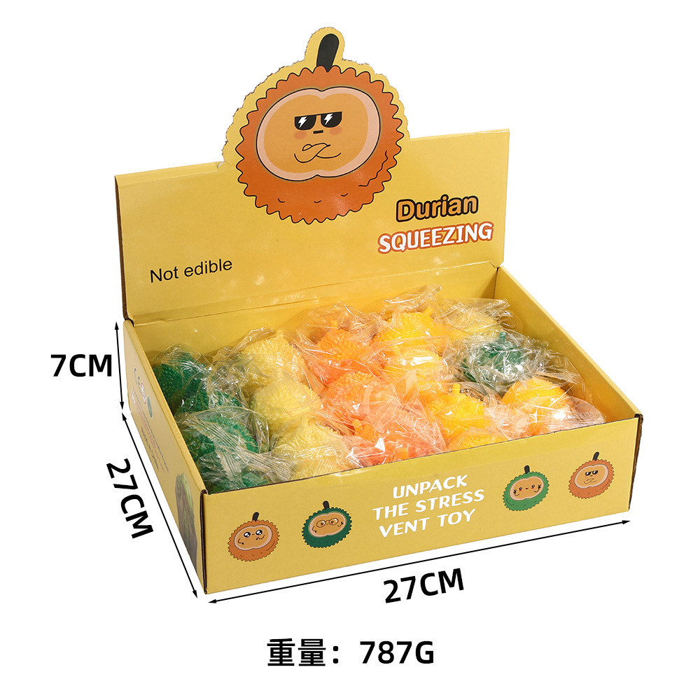 Cross-border Small durian Pinching Fun Children's Fun TPR Stress-relieving Fruit Toy, Stress-relieving and venting simulation Food play Item Picture