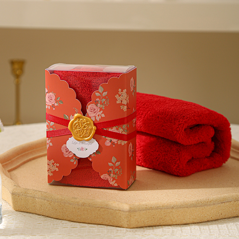 伴手礼毛巾复古花边礼盒珊瑚绒毛巾结婚伴娘回礼喜铺公司创意礼品细节图