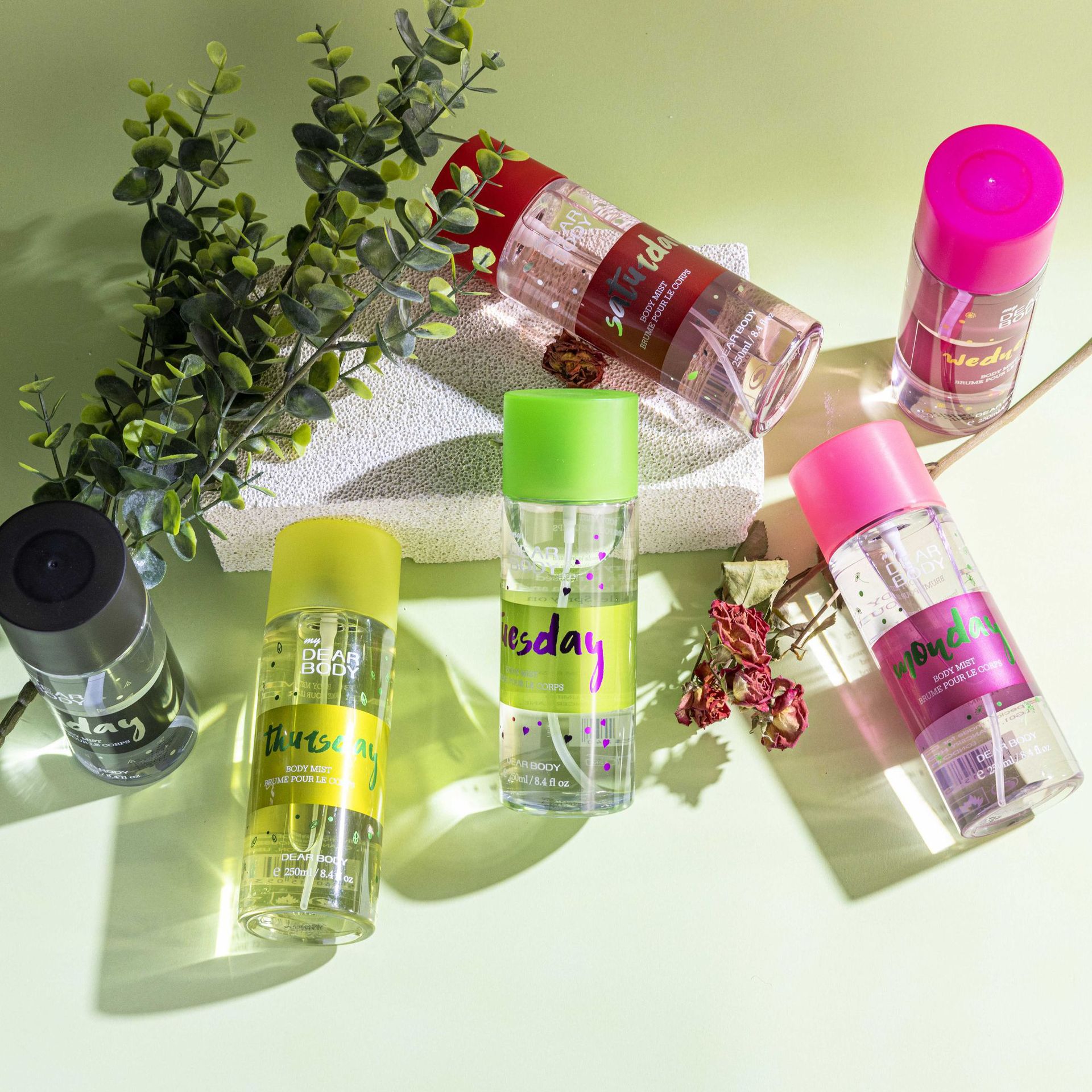 Dearbody 外贸跨境热销爆款星期系列Bodymist香水喷雾批发