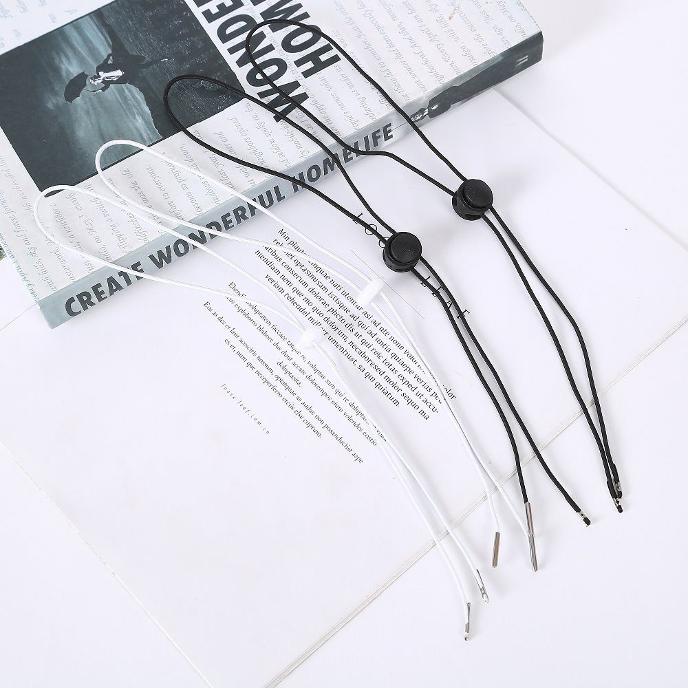 黑白防风绳弹力草帽渔夫帽防风绳适用各类帽子防掉神器太阳帽配件