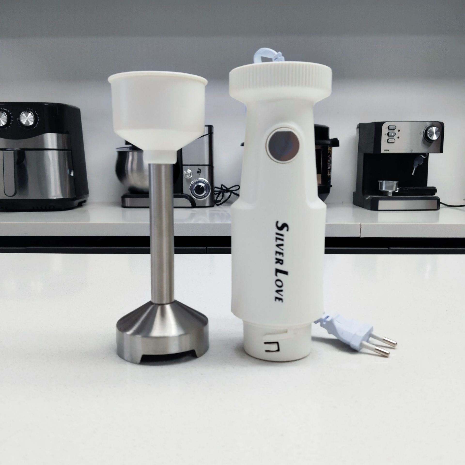 Cross-border foreign trade portable multi-functional food processor, baby food cooking stick, European standard household handheld electric 2-in-1 Z209 Application Scenario