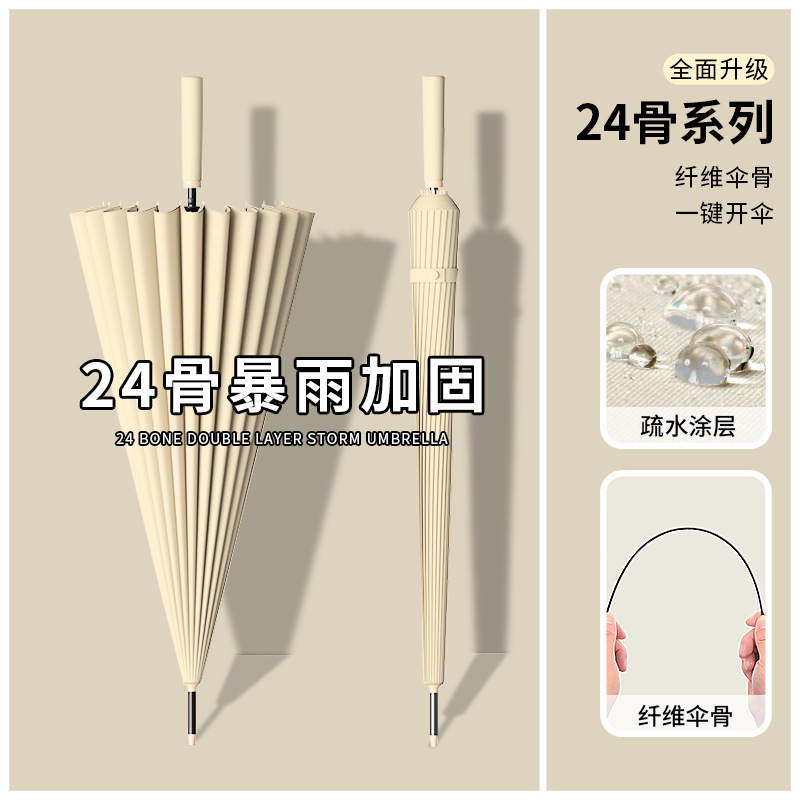 25骨雨伞自动伞大号超大工厂大量批发直杆长柄雨伞晴雨两用印logo