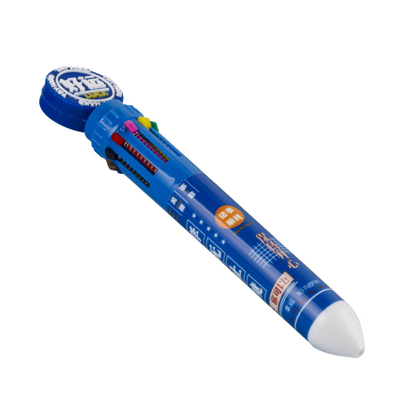 National trend inspirational ten-color ballpoint pen, student multi-color press pen, creative gift, good luck and inspirational stationery Item Picture