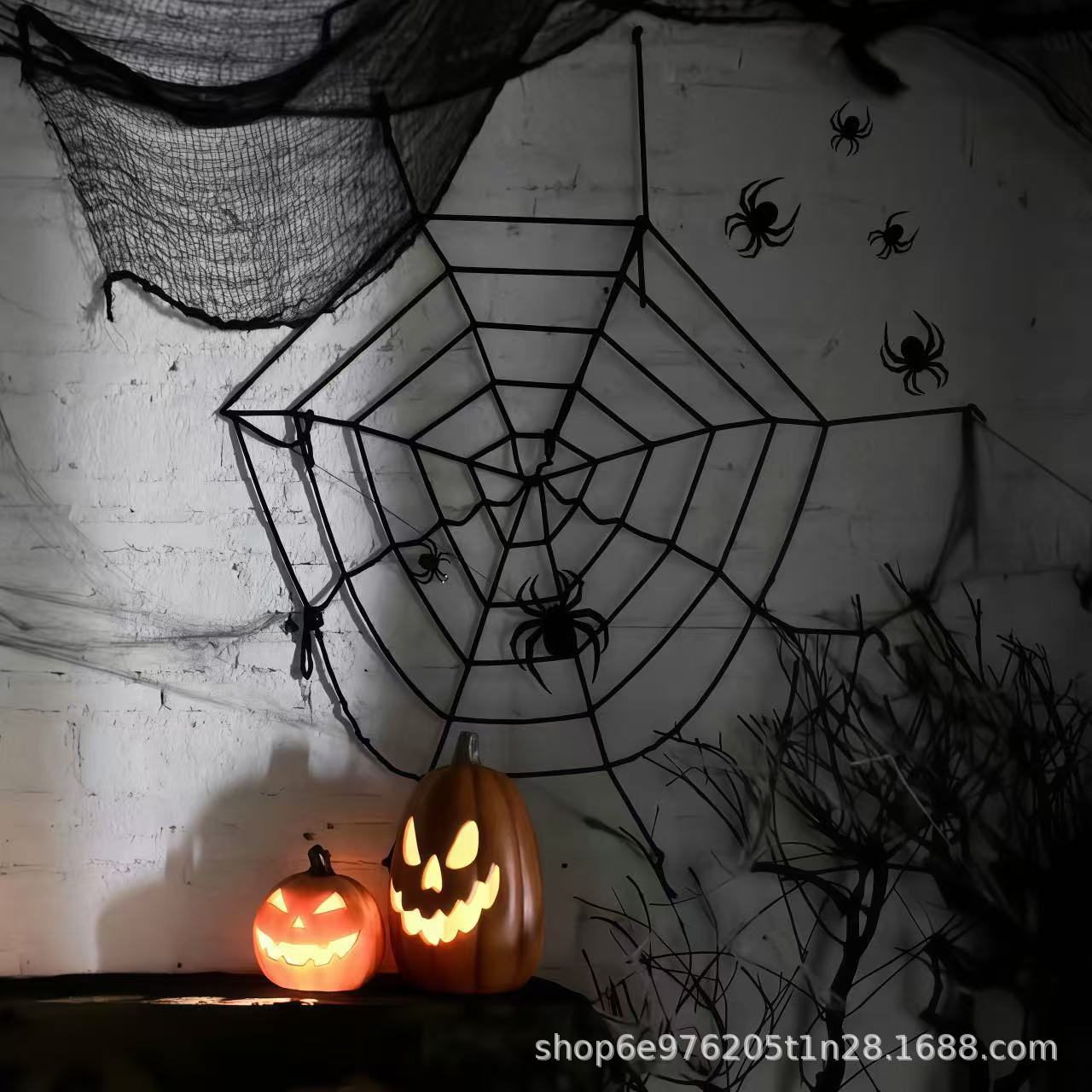 万圣节道具鬼节鬼屋蜘蛛网蜘蛛丝酒吧场景布置跨境热销绒布