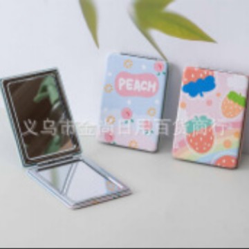 Cute mini portable makeup mirror, student dormitory portable girl's pocket, cute foldable makeup mirror that can be carried around details Picture