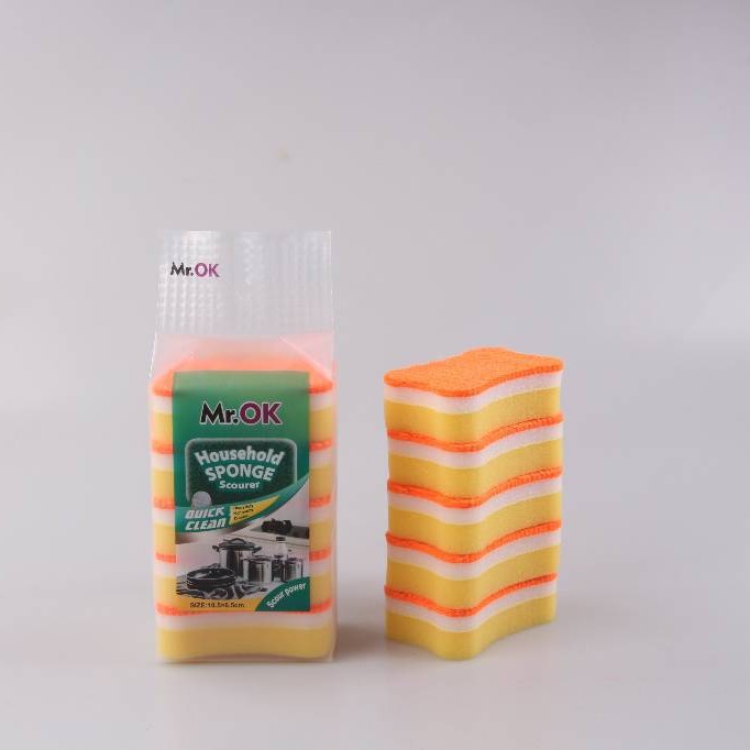 Mr.OK factory direct supply sponge scouring pads, double-sided cleaning sponges, kitchen cleaning sponges, dishwashing sponges, pot scrubbing sponges details Picture