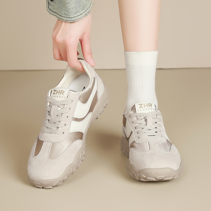 鞋子女士夏季舒适/白鞋增高/飞织/乐福鞋女春夏气质/女士休闲皮鞋细节图