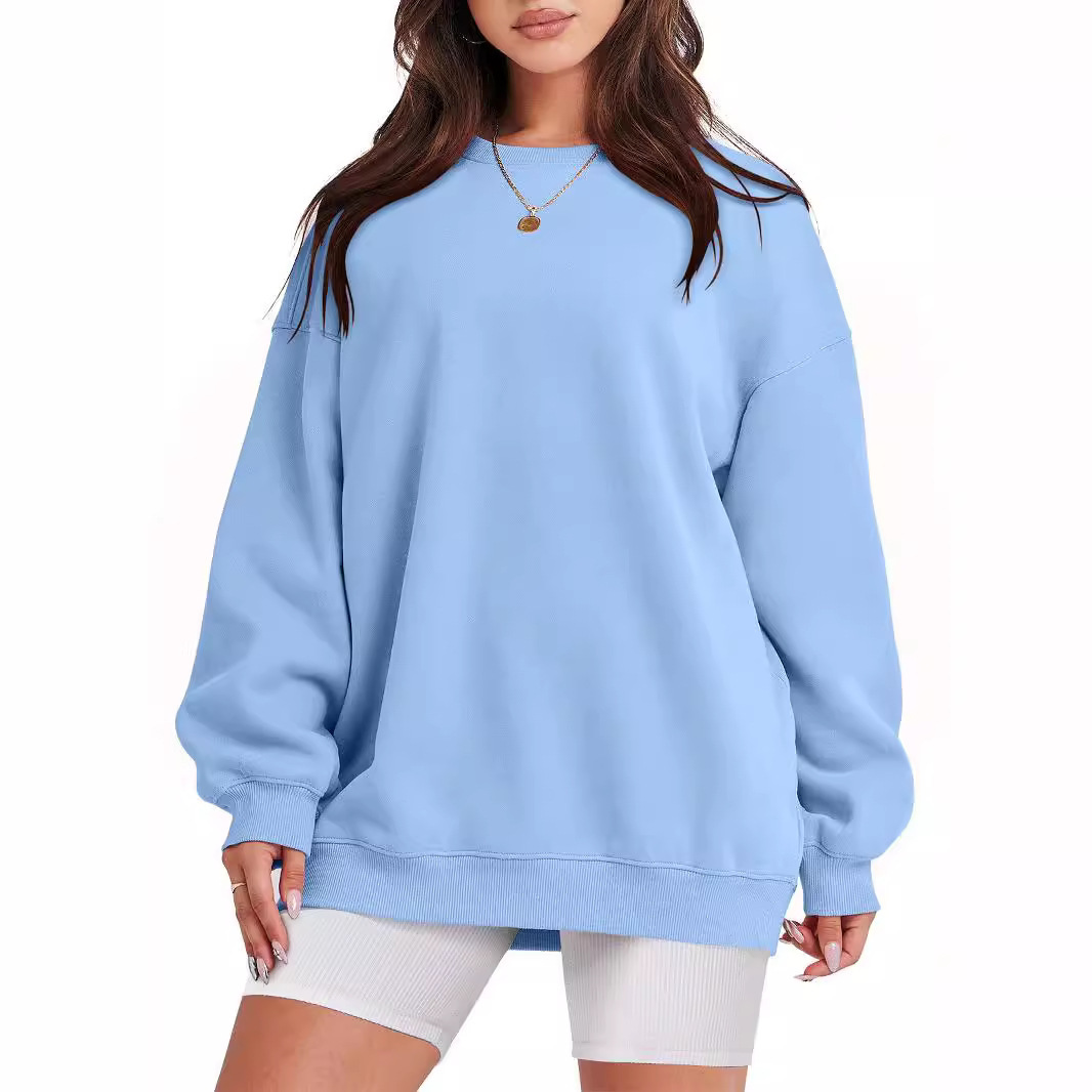 European and American cross-border women's clothing 2025 autumn/winter long-sleeved Amazon TIKTOK independent loose casual hoodie top Specification image