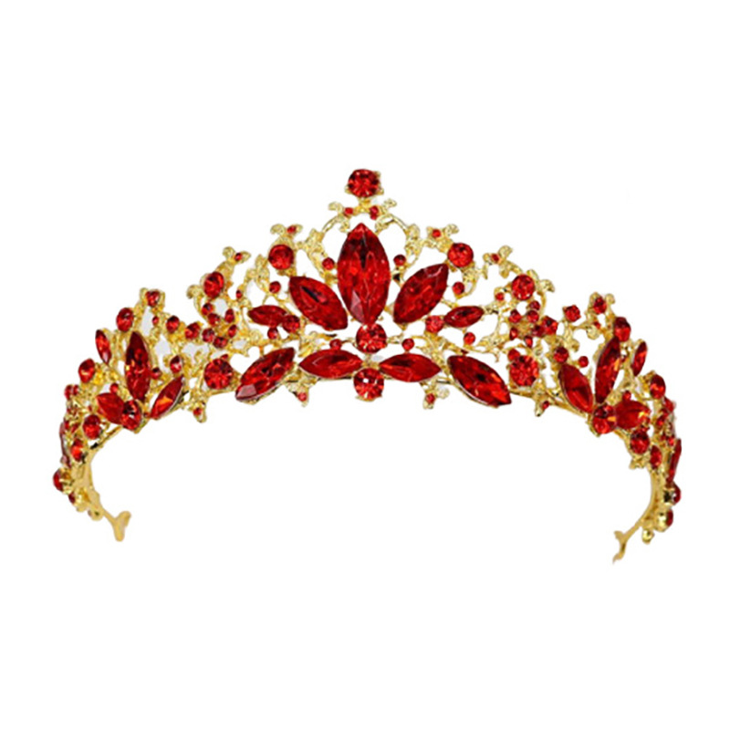 Chinese-style golden and red bride wedding toasting attire, accessories, Xiuhe headwear, luxurious princess bride crown Item Picture