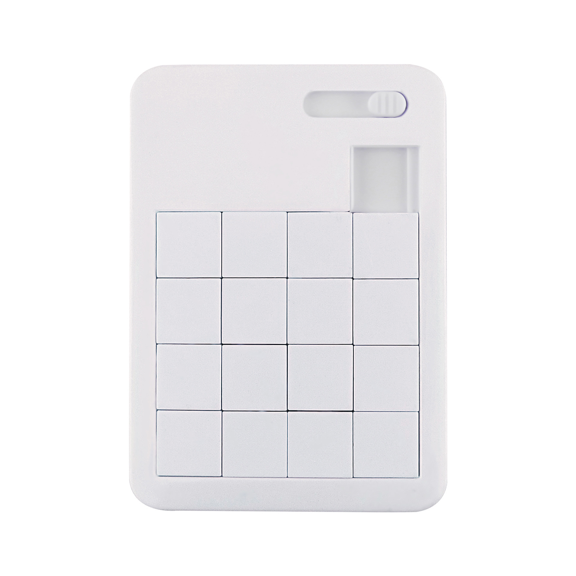 Uv-printable blank 16-grid Huarong Dao jigsaw puzzle, white base jigsaw puzzle, flat sliding panel puzzle, educational toy pendant Application Scenario