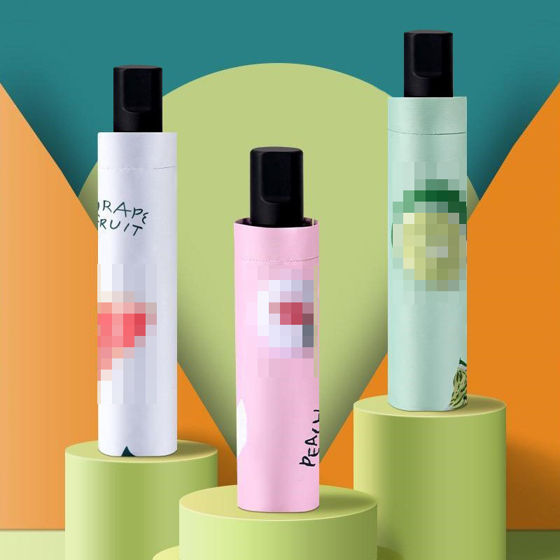 Fresh fruit umbrella, student folding, UV protection, sun protection and shade, women's all-weather and all-weather folding sun umbrella wholesale details Picture