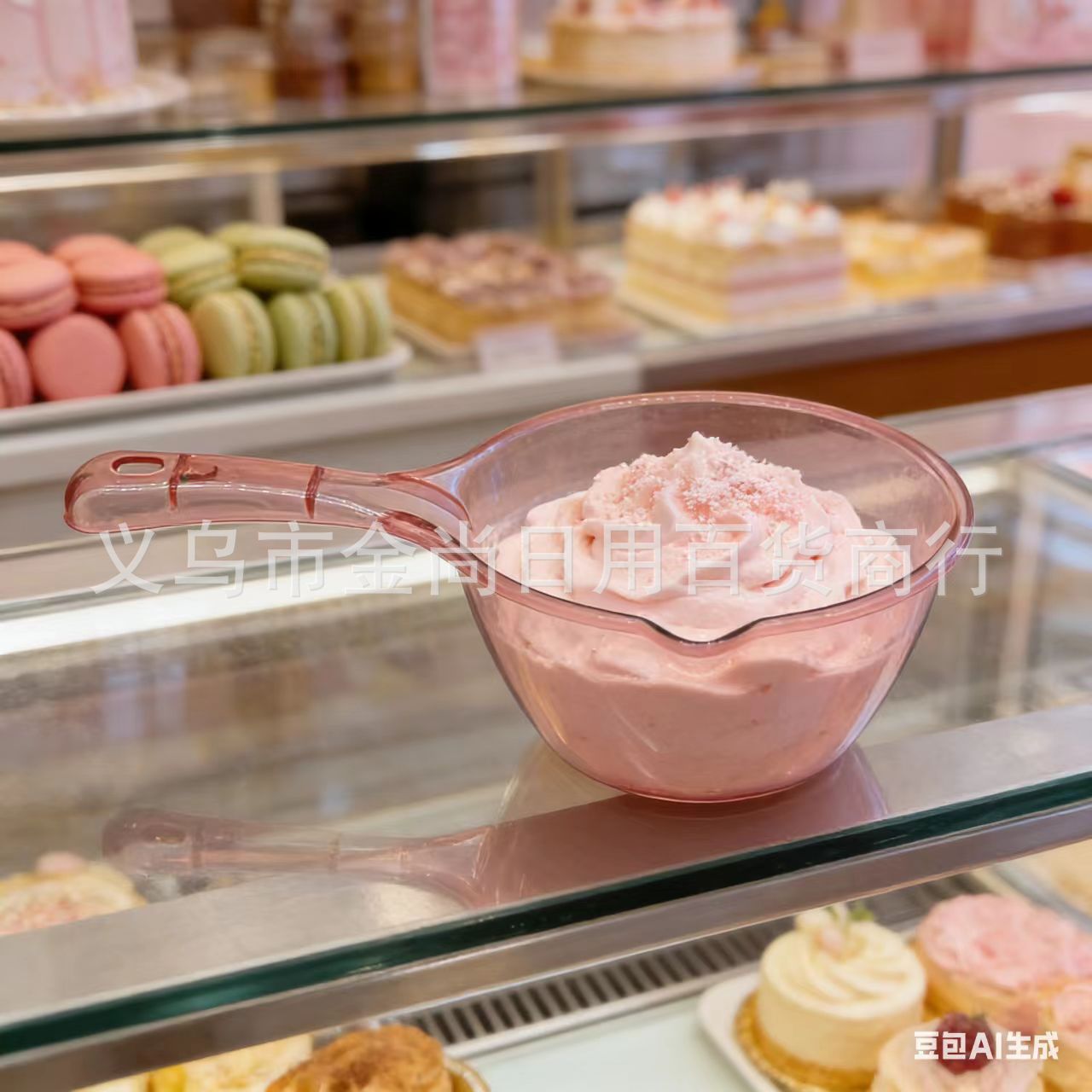 家用高颜值透明厨房水瓢塑料水勺洗澡舀水漂舀短柄创意洗头水勺子