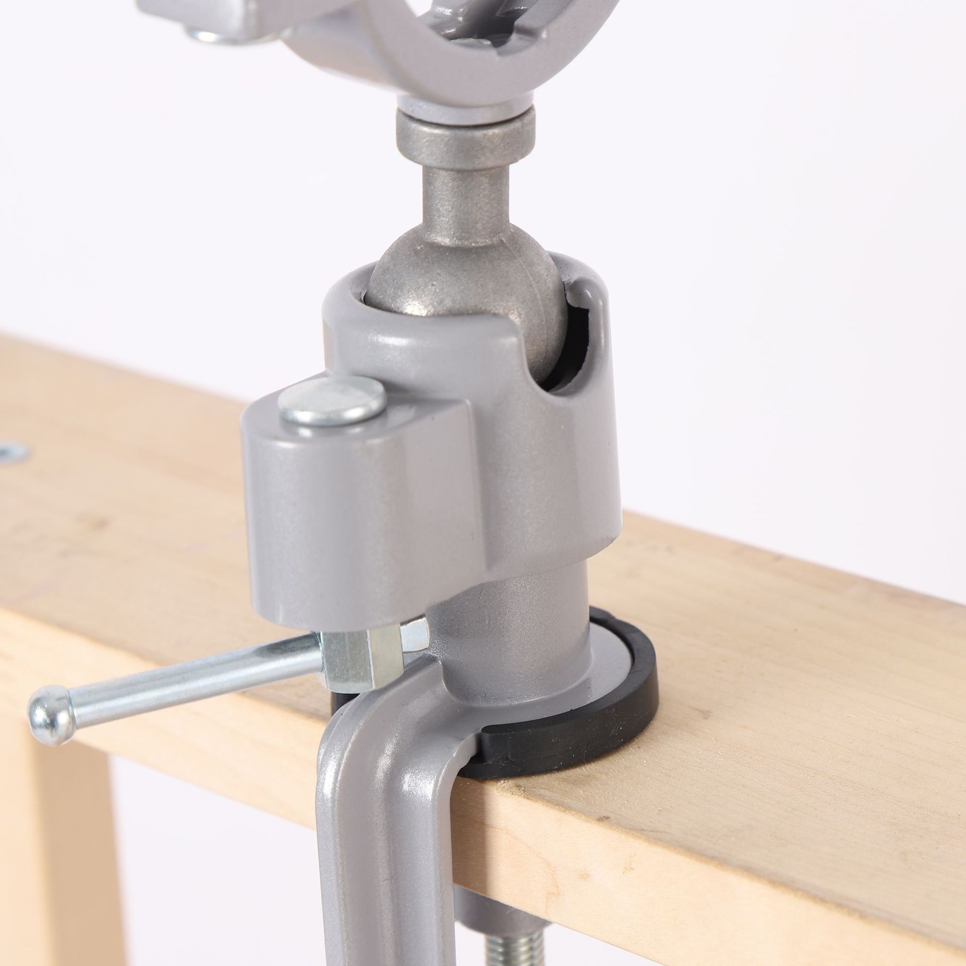 Mini universal rotating fixed bracket, aluminum alloy multi-functional electric grinding machine, electric drilling table, vise frame, small bench vise details Picture