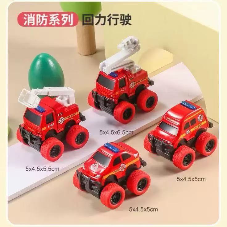 Cross-border mini children's toys, alloy cars, fire engines, engineering vehicles, rebound models, stall toys, ornaments, claw machines details Picture