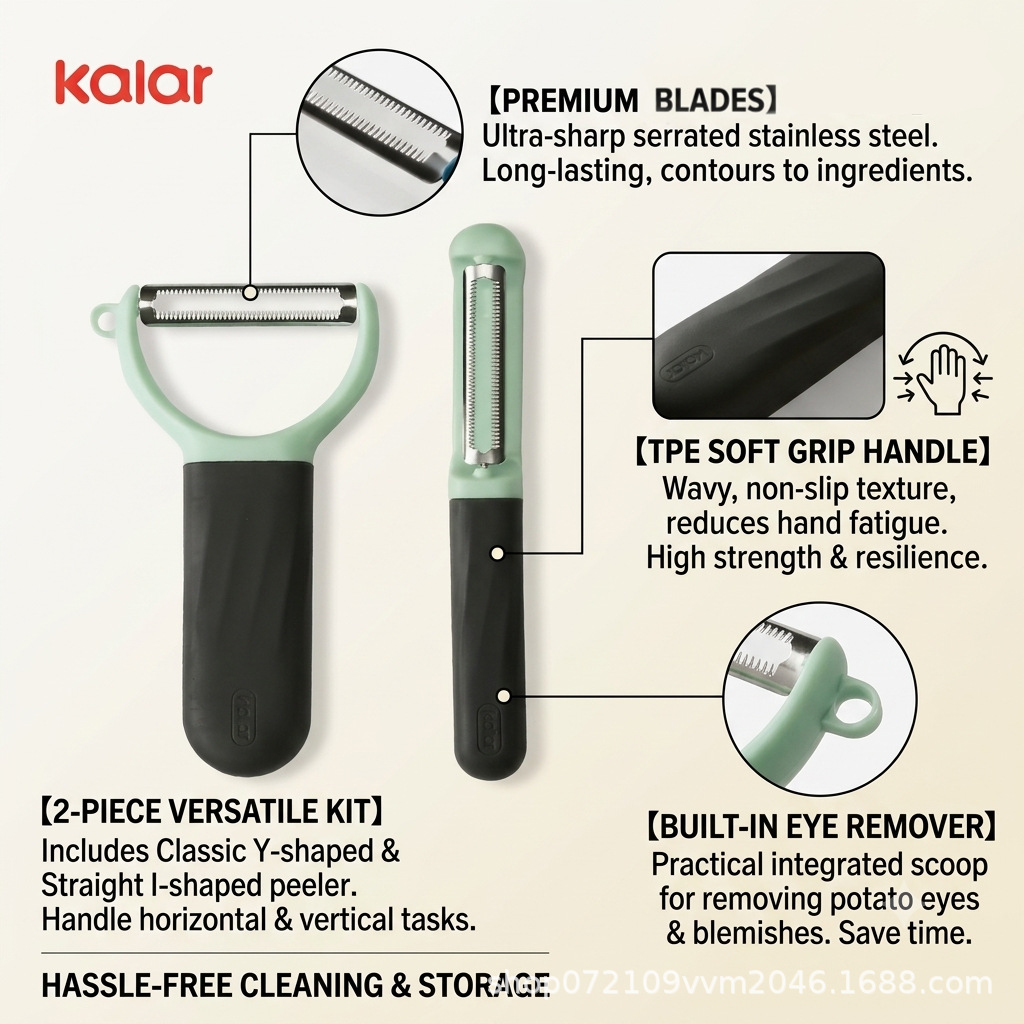 kalar多功能削皮刀家用厨房水果蔬菜刮皮器不锈钢刨子厂家批发