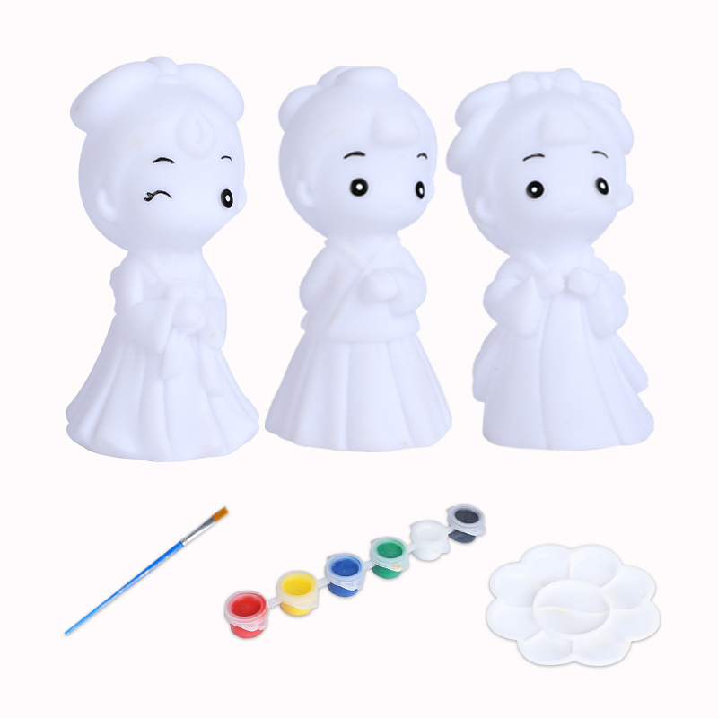 Cartoon creative coloring card Children's diy Princess Little Sister Cognitive hands-on DIY coloring toy Application Scenario